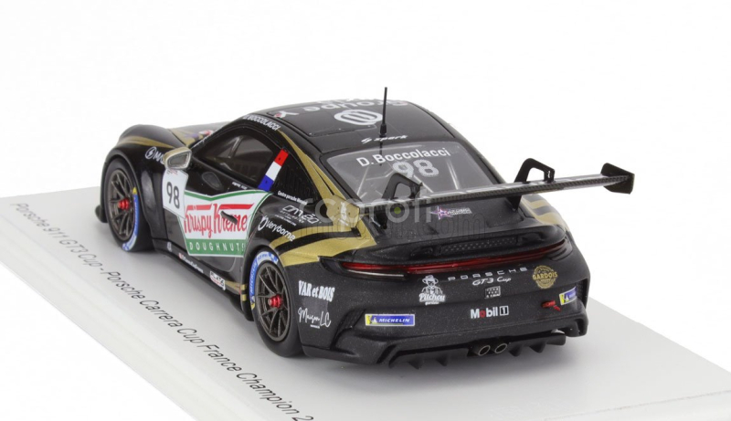 Spark-model Porsche 911 992 Gt3 Cup N 98 France Champion Porsche Carrera Cup 2023 Dorian Boccolacci 1:43 Black