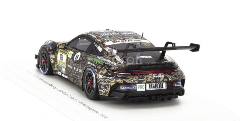 Spark-model Porsche 911 992 Gt3 Cup Team Kkramer Racing N 121 24h Nurburgring 2024 M.di Martino - C.bruck - F.leid - M.oberheim 1:43 Černá Žlutá
