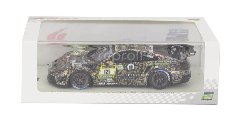 Spark-model Porsche 911 992 Gt3 Cup Team Kkramer Racing N 121 24h Nurburgring 2024 M.di Martino - C.bruck - F.leid - M.oberheim 1:43 Černá Žlutá