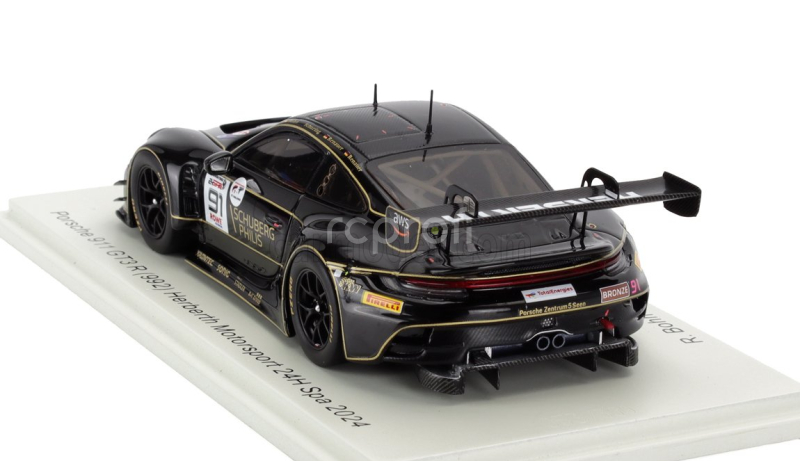 Spark-model Porsche 911 992 Gt3 R 4.2l Team Herbert Motorsport N 91 24h Spa 2024 Ralf Bohn - Robert Renauer - Morris Schuring - Alfred Renauer 1:43 Black