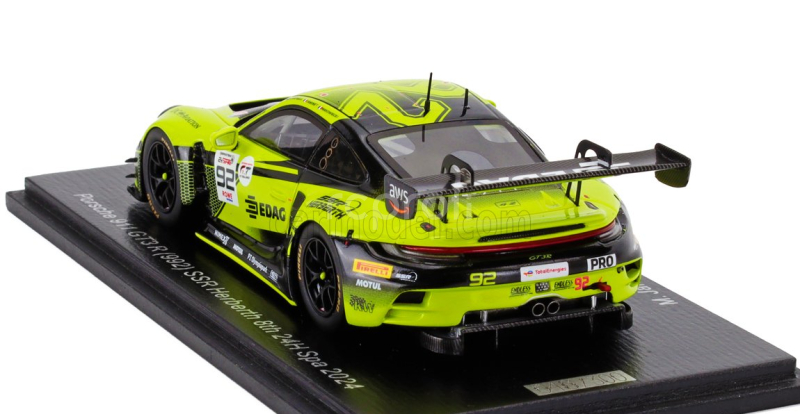 Spark-model Porsche 911 992 Gt3 R 4.2l Team Ssr Herberth N 92 24h Spa 2024 Mathieu Jaminet - Matt Campbell - Frederic Makowiecki 1:43 Zelená Černá