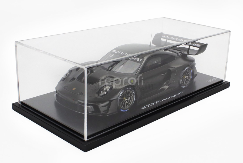 Spark-model Porsche 911 992 Gt3 R N 0 Racing Coupe 2023 - Con Vetrina - With Showcase 1:18 Carbon Black