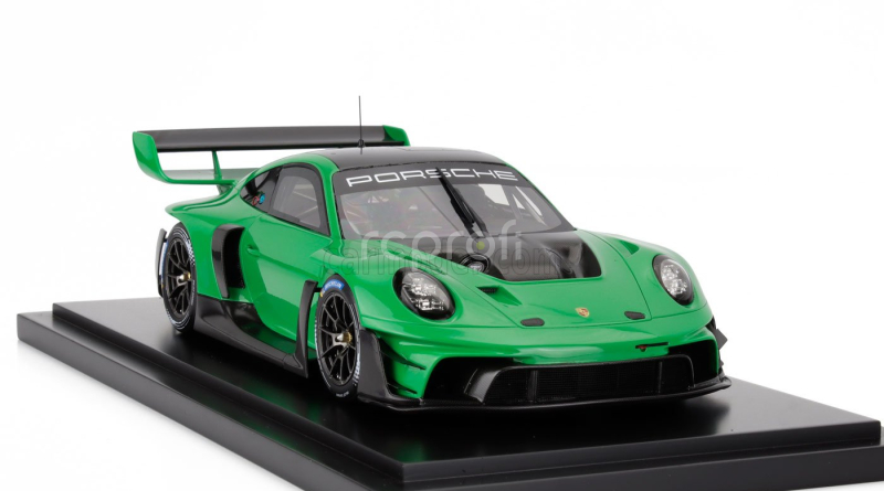 Spark-model Porsche 911 992 Gt3 R N 0 Racing Coupe 2023 - Con Vetrina - With Showcase 1:18 Zelená Černá