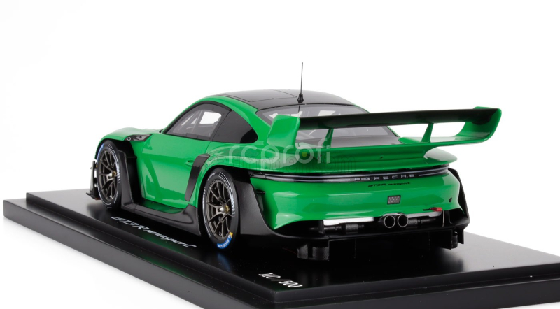 Spark-model Porsche 911 992 Gt3 R N 0 Racing Coupe 2023 - Con Vetrina - With Showcase 1:18 Zelená Černá