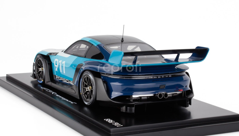 Spark-model Porsche 911 992 Gt3 R N 911 Racing Speed Icon Design Coupe 2023 - Con Vetrina - With Showcase 1:18 2 Tóny Modré Bílé