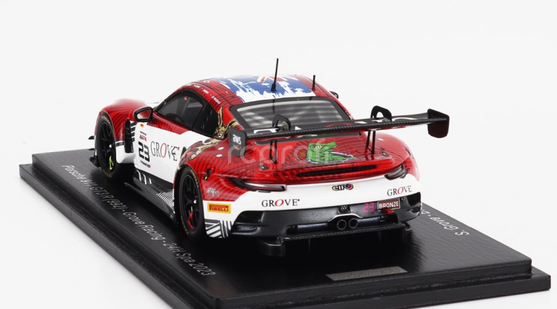 Spark-model Porsche 911 992 Gt3 R Team Grove Racing N 23 24h Spa 2023 S.grove - B.grove - A.de Pasquale - E.bamber 1:43 Červená Bílá