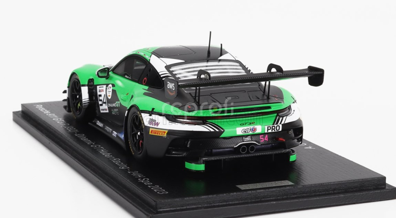 Spark-model Porsche 911 992 Gt3 R Team Huber Racing N 54 24h Spa 2023 A.guven - S.muller - C.engelhart 1:43 Zelená Černá