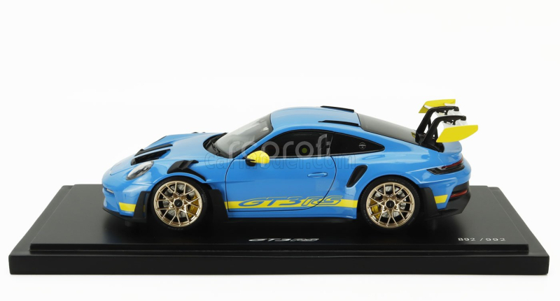 Spark-model Porsche 911 992 Gt3 Rs Coupe 2023 1:18 Světle Modrá Žlutá