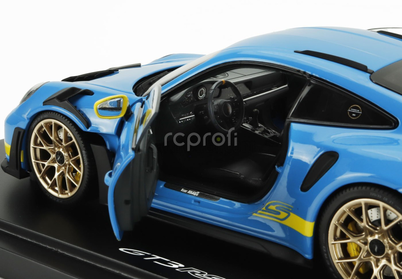 Spark-model Porsche 911 992 Gt3 Rs Coupe 2023 1:18 Světle Modrá Žlutá