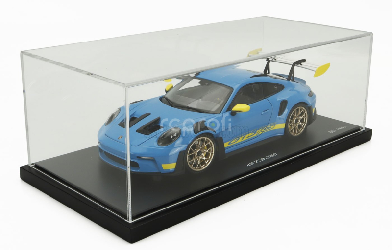 Spark-model Porsche 911 992 Gt3 Rs Coupe 2023 1:18 Světle Modrá Žlutá