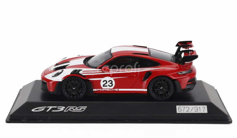 Spark-model Porsche 911 992 Gt3 Rs N 23 Coupe Salzburg Livery 2023 1:43 Červená Bílá