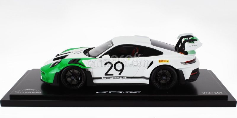 Spark-model Porsche 911 992 Gt3 Rs N 29 Racing Coupe Jo Siffert Tribute 2023 - Con Vetrina - With Showcase 1:18 Bílá Zelená