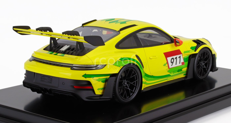 Spark-model Porsche 911 992 Gt3 Rs N 911 Coupe 2023 - Con Vetrina - With Showcase 1:12 Žlutá Zelená