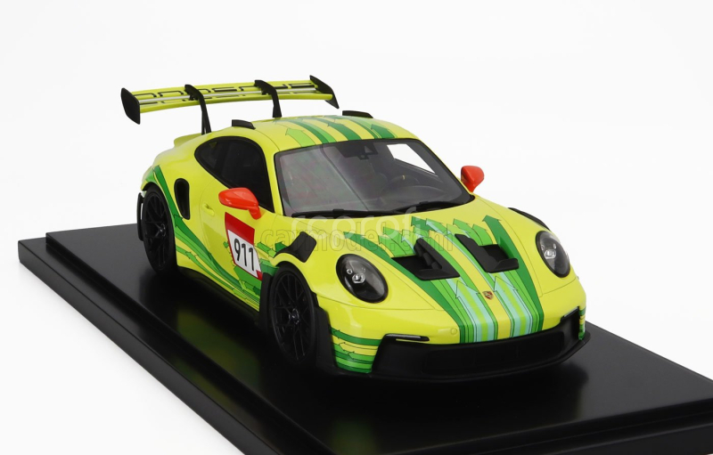 Spark-model Porsche 911 992 Gt3 Rs N 911 Coupe 2023 - Con Vetrina - With Showcase 1:18 Žlutá Zelená