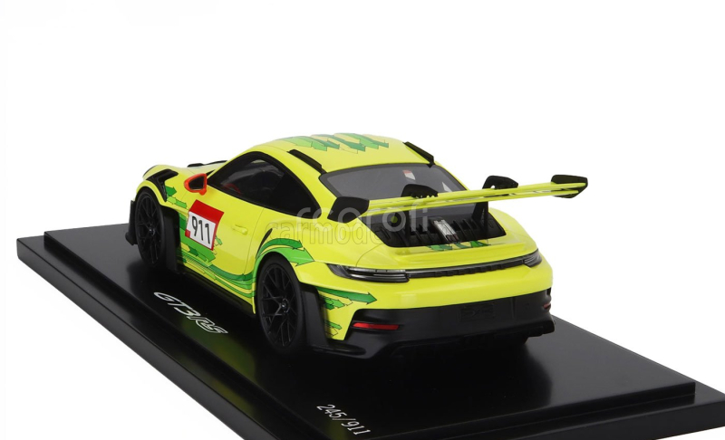 Spark-model Porsche 911 992 Gt3 Rs N 911 Coupe 2023 - Con Vetrina - With Showcase 1:18 Žlutá Zelená