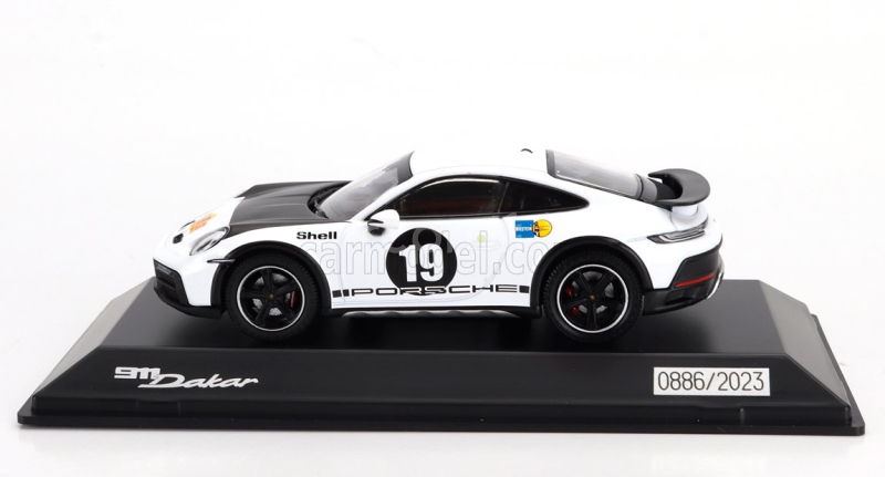 Spark-model Porsche 911 992 N 19 Rally Dakar (livery 1971) Coupe 2023 1:43 Bílá Černá
