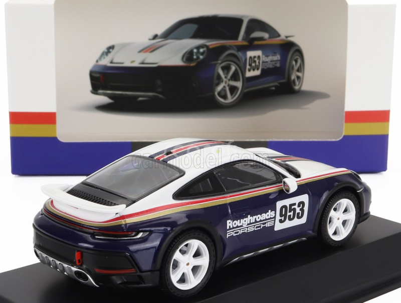 Spark-model Porsche 911 992 N 953 Rally Dakar Roughroads Design Paket Coupe 2023 1:43 Bílá Modrá
