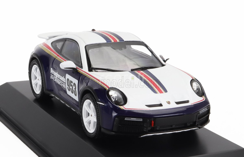 Spark-model Porsche 911 992 N 953 Rally Dakar Roughroads Design Paket Coupe 2023 1:43 Bílá Modrá