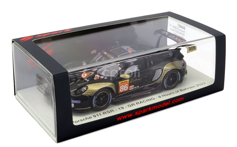 Spark-model Porsche 911 992 Rsr-19 Team Gr Racing N 86 8h Baharain 2023 Micheal Wainwright - Riccardo Pera - Benjamin Barker 1:43 Černé Zlato