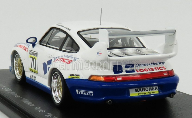 Spark-model Porsche 911 993 Gt2 N 70 1000km Paris 1995 P.oberdorfer - D.hubner 1:43 Bílá Modrá