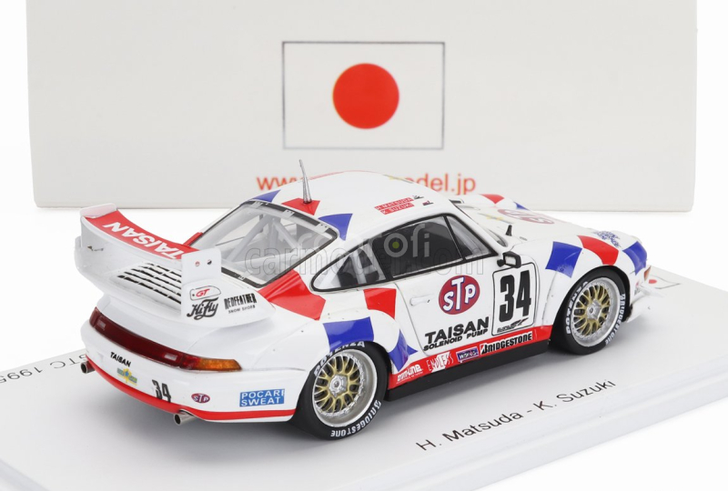 Spark-model Porsche 911 993 Gt2 Team Stp Taisan N 34 Winner Round 6 Gt1 Jgtc 1995 Taugio Matsuda - Keiichi Suzuki 1:43 Bílá Modrá Červená