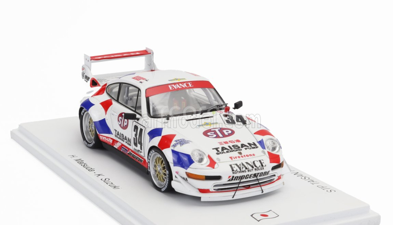 Spark-model Porsche 911 993 Gt2 Team Stp Taisan N 34 Winner Round 6 Gt1 Jgtc 1995 Taugio Matsuda - Keiichi Suzuki 1:43 Bílá Modrá Červená