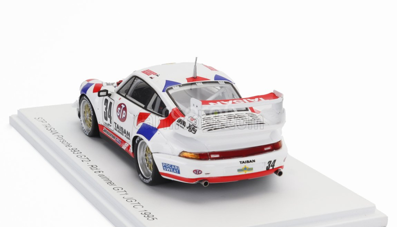 Spark-model Porsche 911 993 Gt2 Team Stp Taisan N 34 Winner Round 6 Gt1 Jgtc 1995 Taugio Matsuda - Keiichi Suzuki 1:43 Bílá Modrá Červená