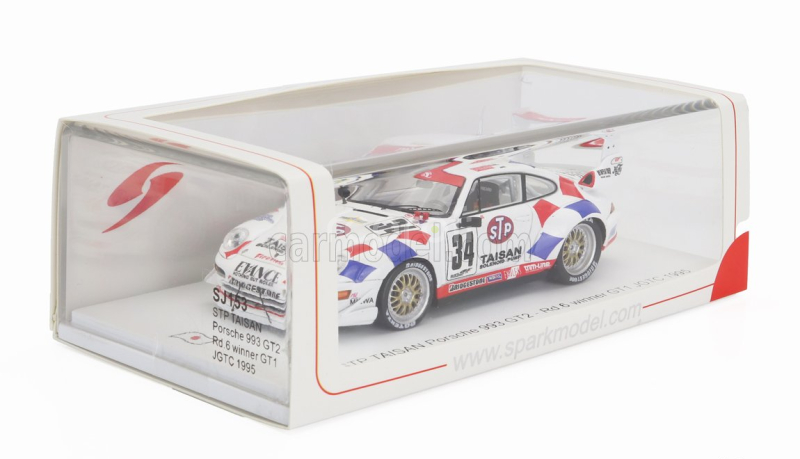 Spark-model Porsche 911 993 Gt2 Team Stp Taisan N 34 Winner Round 6 Gt1 Jgtc 1995 Taugio Matsuda - Keiichi Suzuki 1:43 Bílá Modrá Červená