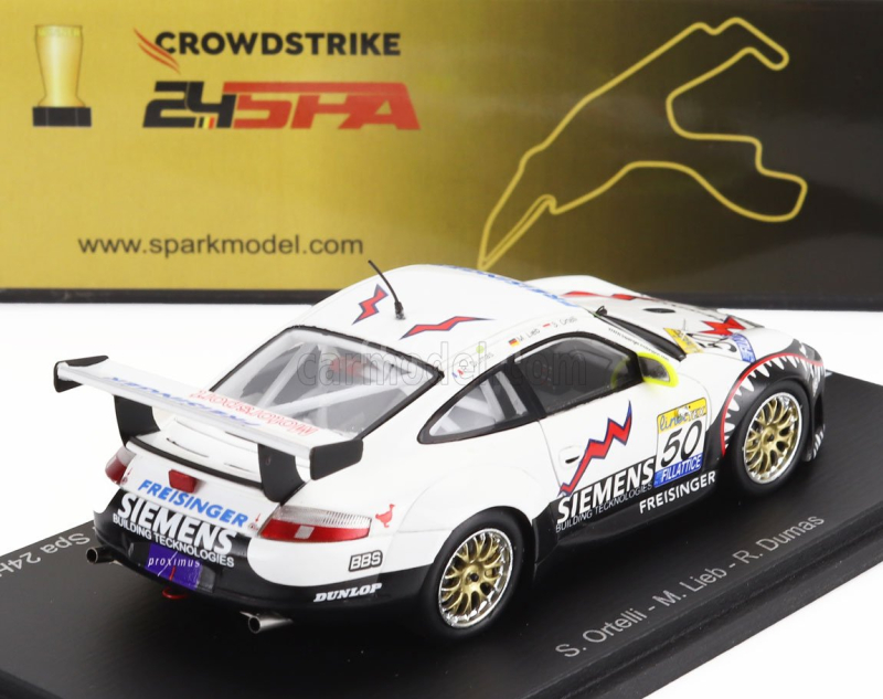 Spark-model Porsche 911 996 3.6l Gt3 Rs Team Freisinger Motorsport N 50 Winner 24h Spa 2003 Stephane Ortelli - Marc Lieb - Romain Dumas 1:43 Bílá Černá Červená