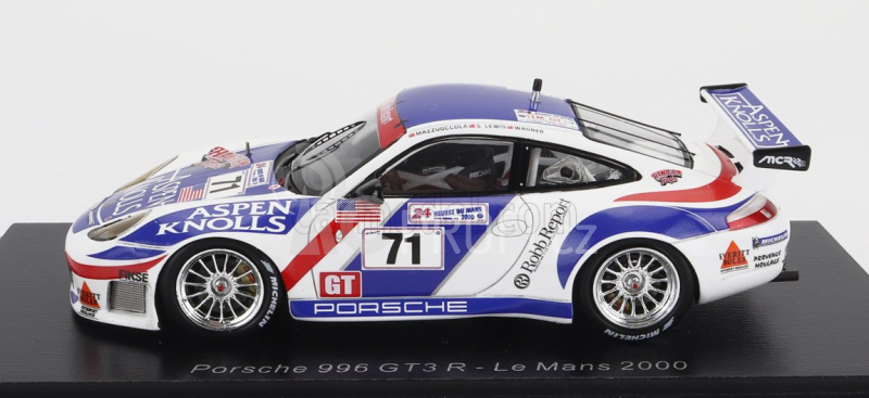 Spark-model Porsche 911 996 Gt3 R 3.6l Team Colucci Racing N 71 24h Le Mans 2000 C.wagner - S.lewis - B.mazzuoccola 1:43 Bílá 2 Tóny Modrá