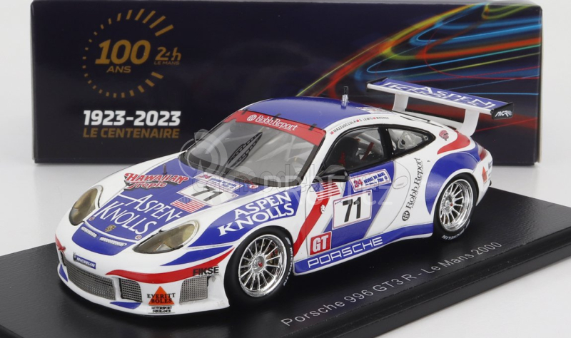 Spark-model Porsche 911 996 Gt3 R 3.6l Team Colucci Racing N 71 24h Le Mans 2000 C.wagner - S.lewis - B.mazzuoccola 1:43 Bílá 2 Tóny Modrá