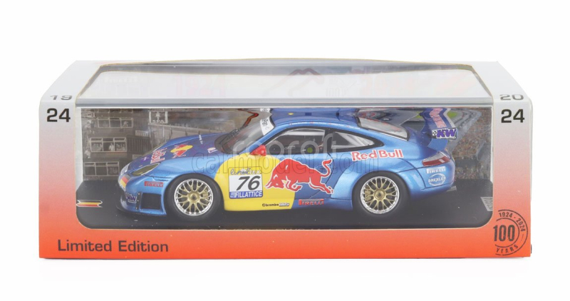 Spark-model Porsche 911 996 Gt3 R Team Rws Motorsport N 76 24h Spa 2002 Luca Riccitelli - Dieter Quester - Philipp Peter - Toto Wolff 1:43 Modrá Žlutá Červená