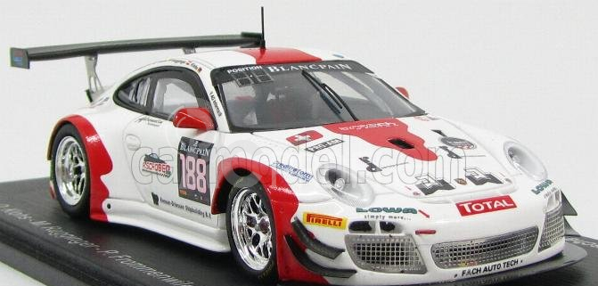 Spark-model Porsche 911 997-2 Gt3 R Team Fach Auto Tech N 188 24h Spa 2014 O.klohs - M.ragginger - P.frommenwiler - S.dolenc 1:43 Bílá Červená