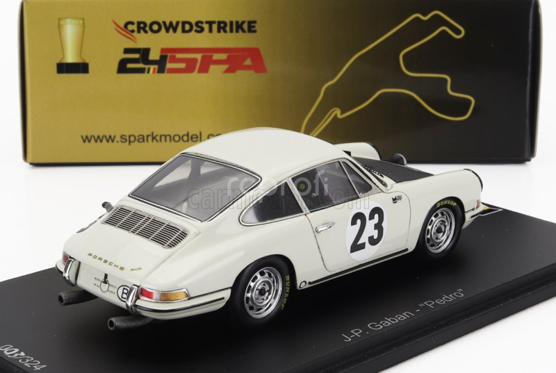 Spark-model Porsche 911 Coupe N 23 Winner 24h Spa 1967 Jean Pierre Gaban - Pedro 1:43 Bílá Černá