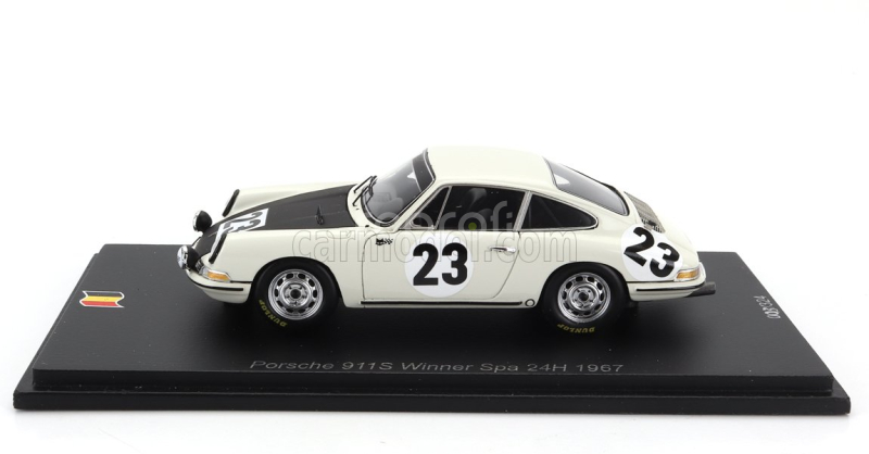 Spark-model Porsche 911 Coupe N 23 Winner 24h Spa 1967 Jean Pierre Gaban - Pedro 1:43 Bílá Černá
