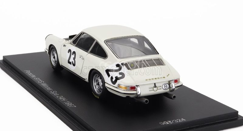 Spark-model Porsche 911 Coupe N 23 Winner 24h Spa 1967 Jean Pierre Gaban - Pedro 1:43 Bílá Černá