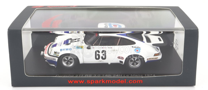 Spark-model Porsche 911 Rsr 3.0 F6 Team J.c.lagniez N 63 24h Le Mans 1974 J.c.lagniez - G.meo 1:43 Bílá
