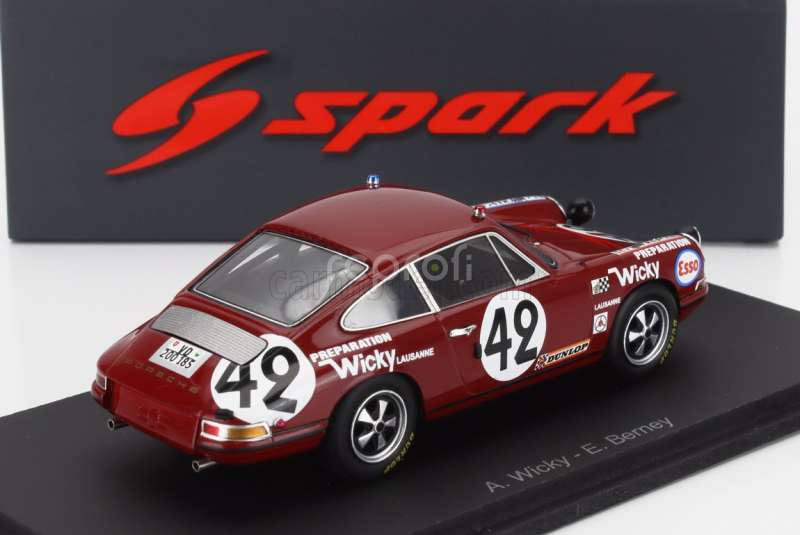 Spark-model Porsche 911 Team Wicky Racing N 42 24h Le Mans 1969 Andre Wicky - Edgar Berney 1:43 Red
