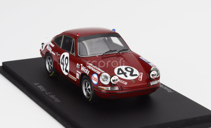 Spark-model Porsche 911 Team Wicky Racing N 42 24h Le Mans 1969 Andre Wicky - Edgar Berney 1:43 Red