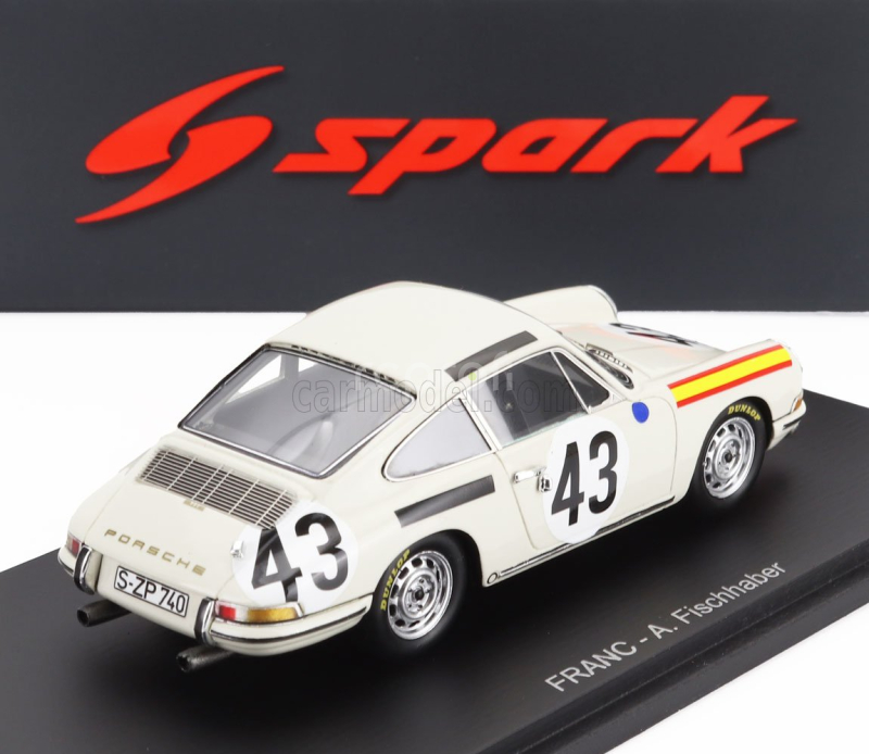 Spark-model Porsche 911s 1991cc Coupe Team J.franc N 43 24h Le Mans 1967 Antony Fischaber - Jacques Dewes 1:43 Bílá
