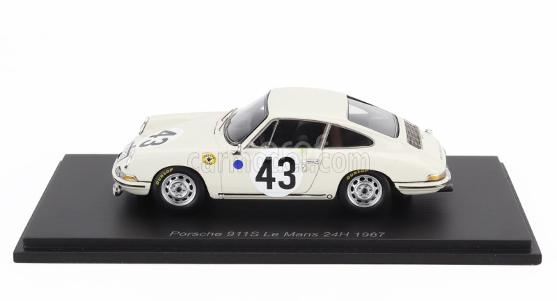 Spark-model Porsche 911s 1991cc Coupe Team J.franc N 43 24h Le Mans 1967 Antony Fischaber - Jacques Dewes 1:43 Bílá