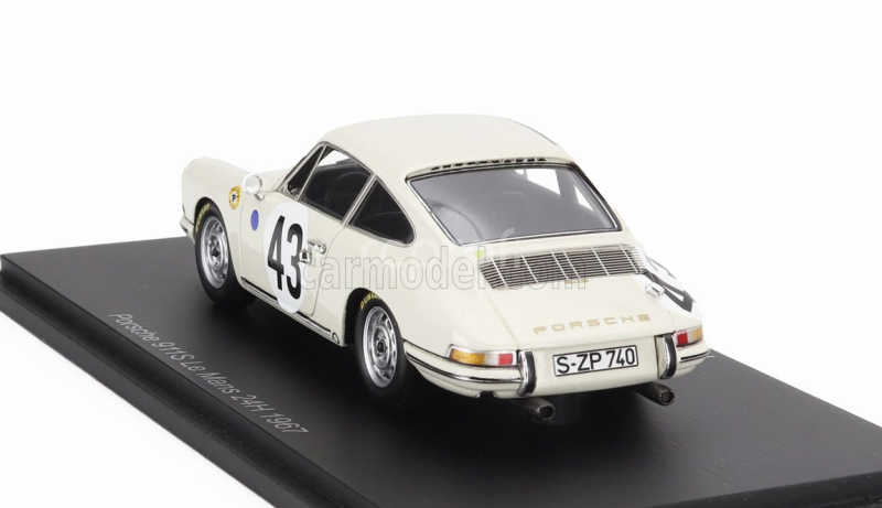 Spark-model Porsche 911s 1991cc Coupe Team J.franc N 43 24h Le Mans 1967 Antony Fischaber - Jacques Dewes 1:43 Bílá
