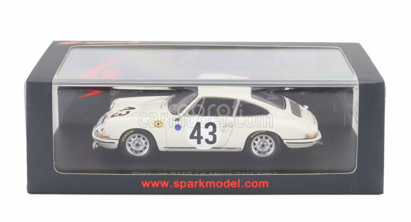 Spark-model Porsche 911s 1991cc Coupe Team J.franc N 43 24h Le Mans 1967 Antony Fischaber - Jacques Dewes 1:43 Bílá