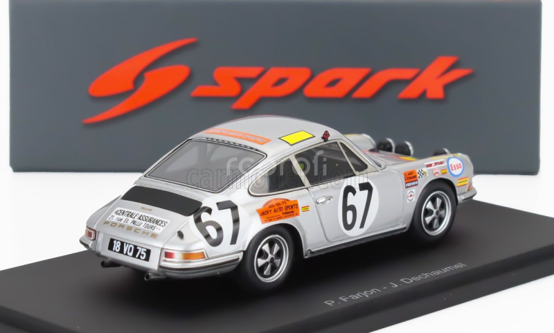 Spark-model Porsche 911s Coupe 1991cc S6 Team J.farjon N 67 24h Le Mans 1969 Philippe Farjon - Jacky Dechaumel 1:43 Silver