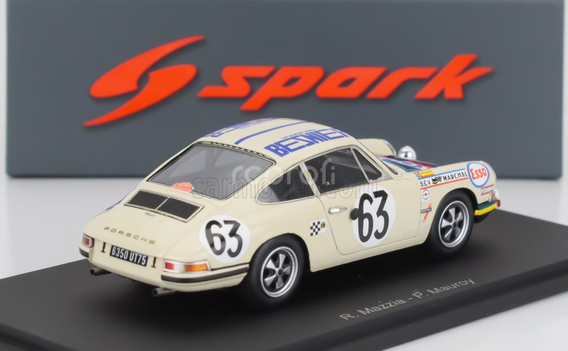 Spark-model Porsche 911s Coupe 1991cc S6 Team M.martin N 63 24h Le Mans 1969 Rene Mazzia - Pierre Mauroy 1:43 Bílá Zelená