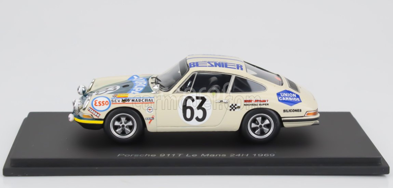 Spark-model Porsche 911s Coupe 1991cc S6 Team M.martin N 63 24h Le Mans 1969 Rene Mazzia - Pierre Mauroy 1:43 Bílá Zelená