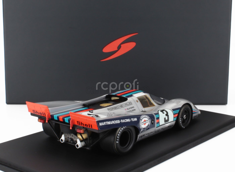 Spark-model Porsche 917k 4.9l Team Martini Racing N 3 Winner 12h Sebring 1971 Vic Elford - Gerard Larrousse 1:18 Stříbrná Modrá