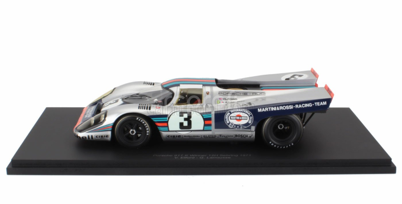 Spark-model Porsche 917k 4.9l Team Martini Racing N 3 Winner 12h Sebring 1971 Vic Elford - Gerard Larrousse 1:18 Stříbrná Modrá