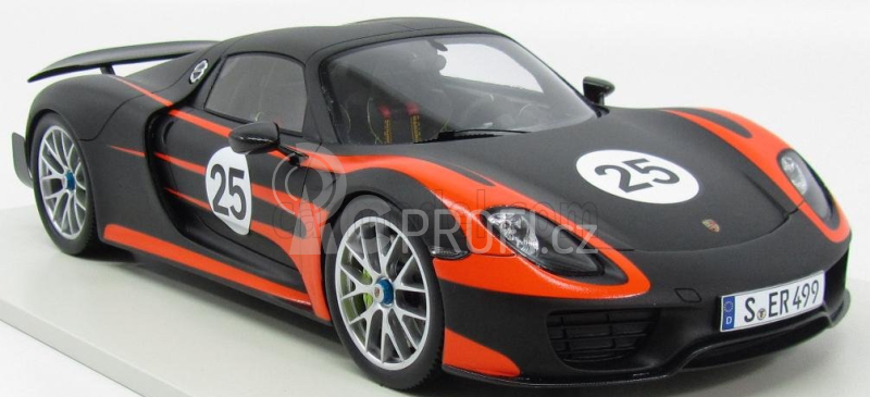 Spark-model Porsche 918 Spider N 25 Weissach Package 2013 1:18 Matná Černá Oranžová