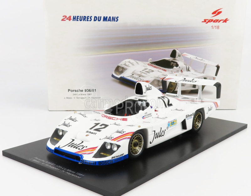 Spark-model Porsche 936/81 Team Porsche System N 12 24h Le Mans 1981 J.mass - V.schuppan - H.haywood 1:18 Bílá